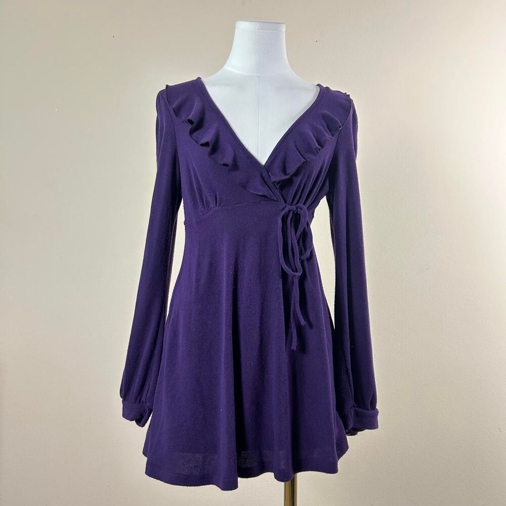 Purple Gemstone Babydoll Sweater Dress/Top